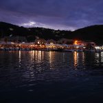 The village at night from the bay